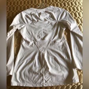 Tommie Copper Full Back Support Shirt White long sleeve size M.